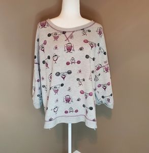 Munki Munki Bodybuilder Cartoon Pajama Top XXL